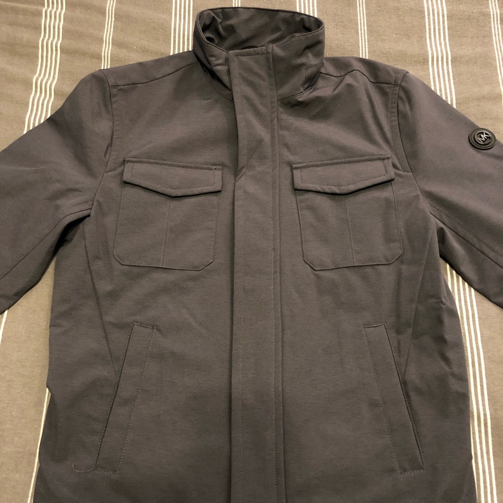 Michael Kors Men’s Charcoal Pocketed Zip Jacket